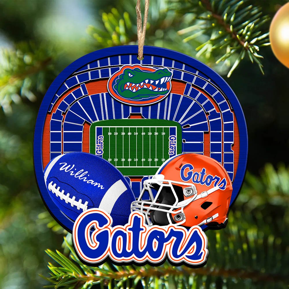 Florida Gators 2 Layered Wooden Ornament 2024 Version Personalized Your Name, Sport Stadium Ornament, Sport Gifts ETHY-52116