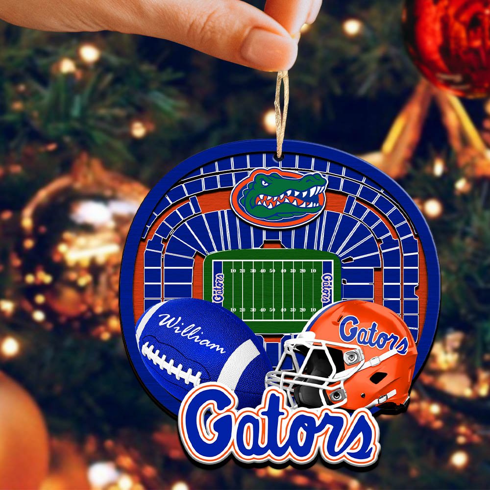 Alternative view of Florida Gators 2 Layered Wooden Ornament 2024 Version Personalized Your Name, Sport Stadium Ornament, Sport Gifts ETHY-52116