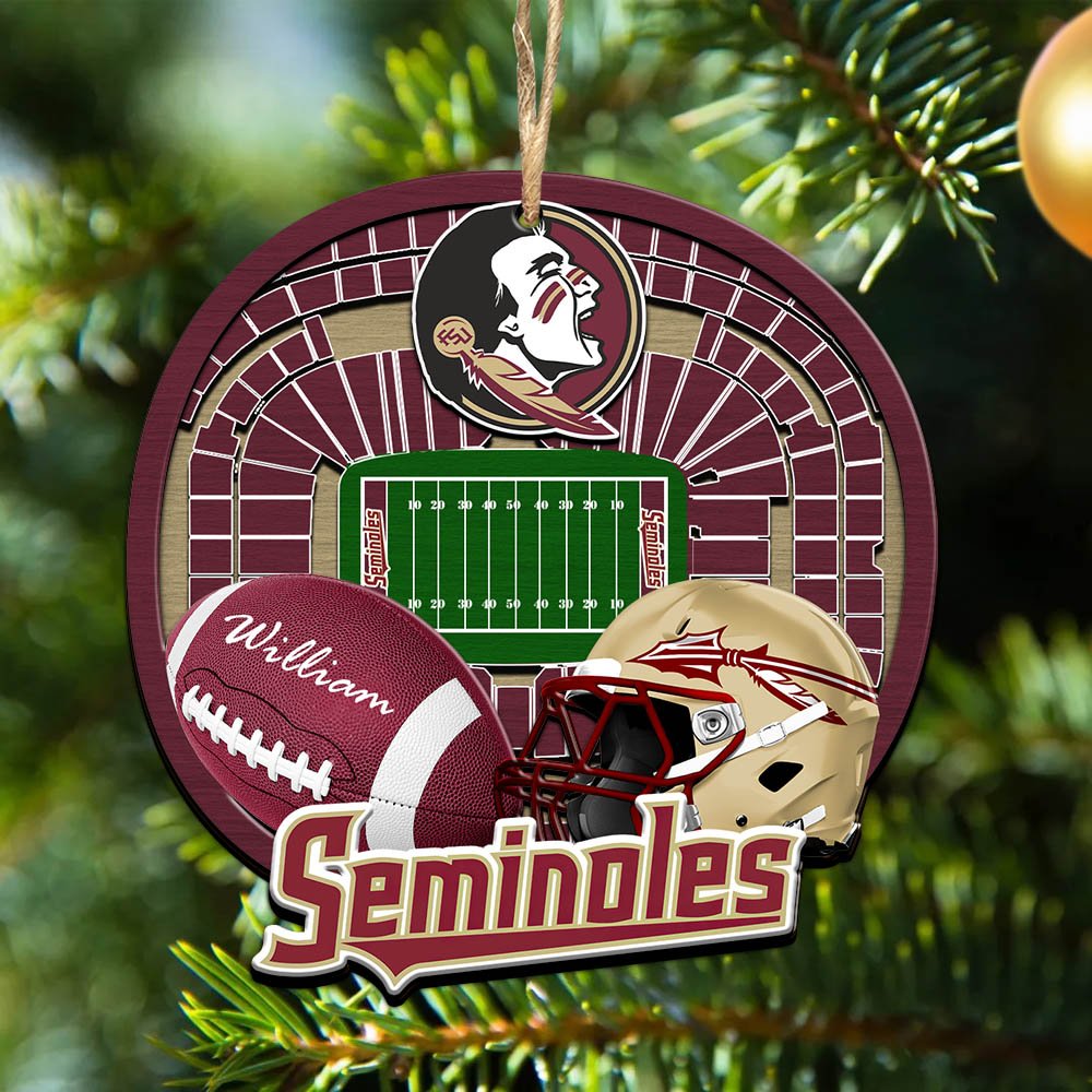 Florida State Seminoles 2 Layered Wooden Ornament 2024 Version Personalized Your Name, Sport Stadium Ornament, Sport Gifts ETHY-52116