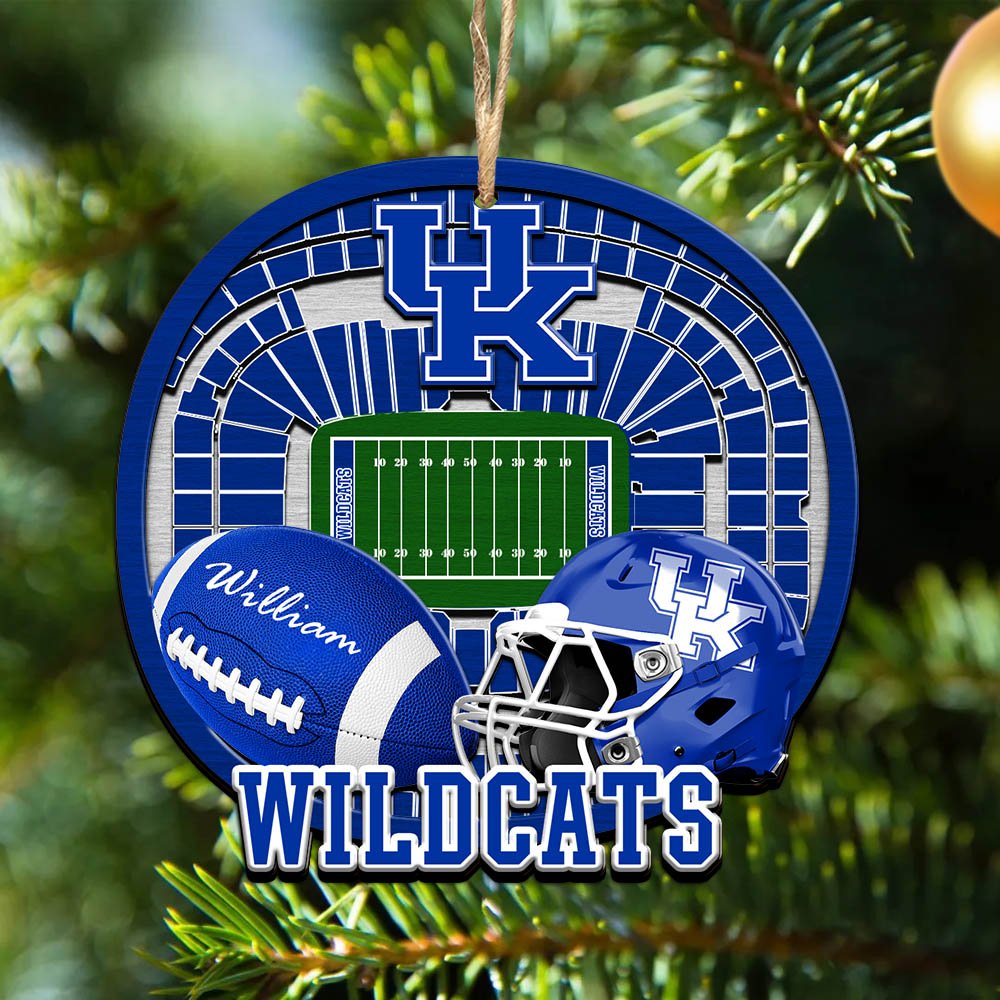 Kentucky Wildcats 2 Layered Wooden Ornament 2024 Version Personalized Your Name, Sport Stadium Ornament, Sport Gifts ETHY-52116