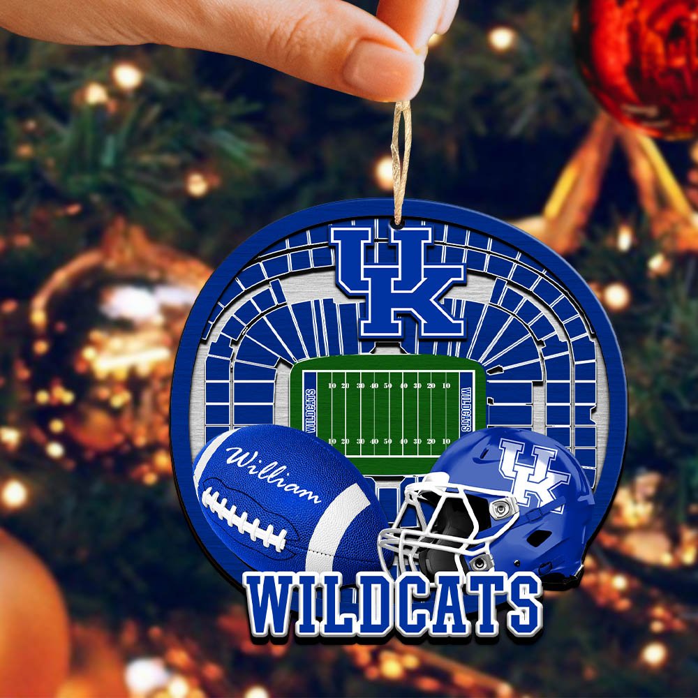 Alternative view of Kentucky Wildcats 2 Layered Wooden Ornament 2024 Version Personalized Your Name, Sport Stadium Ornament, Sport Gifts ETHY-52116