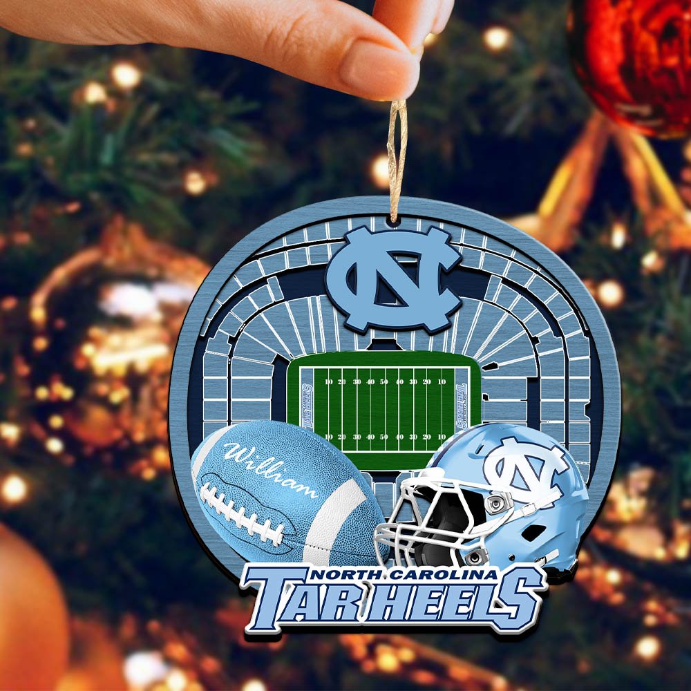 Alternative view of North Carolina Tar Heels 2 Layered Wooden Ornament 2024 Version Personalized Your Name, Sport Stadium Ornament, Sport Gifts ETHY-52116