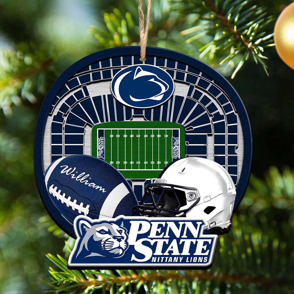 Penn State Nittany Lions 2 Layered Wooden Ornament 2024 Version Personalized Your Name, Sport Stadium Ornament, Sport Gifts ETHY-52116