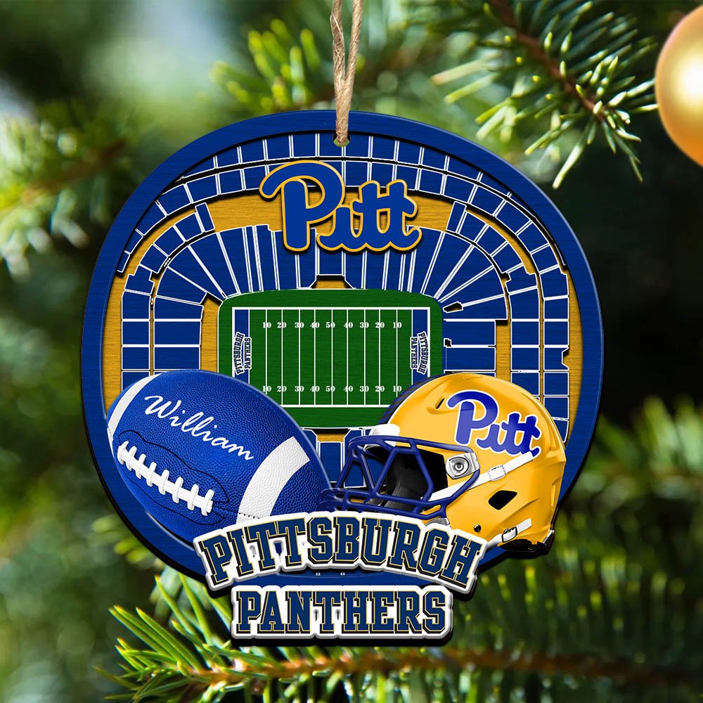 Pittsburgh Panthers 2 Layered Wooden Ornament 2024 Version Personalized Your Name, Sport Stadium Ornament, Sport Gifts ETHY-52116