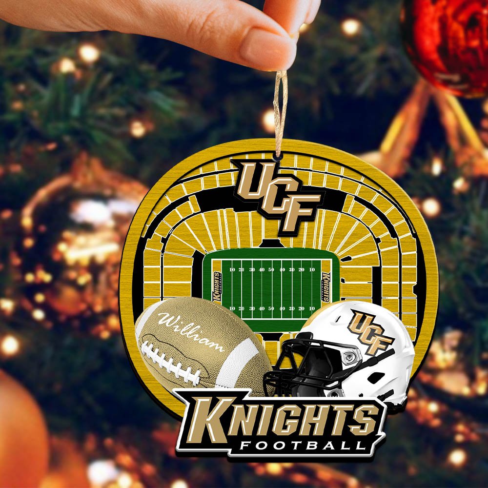 Alternative view of UCF Knights 2 Layered Wooden Ornament 2024 Version Personalized Your Name, Sport Stadium Ornament, Sport Gifts ETHY-52116