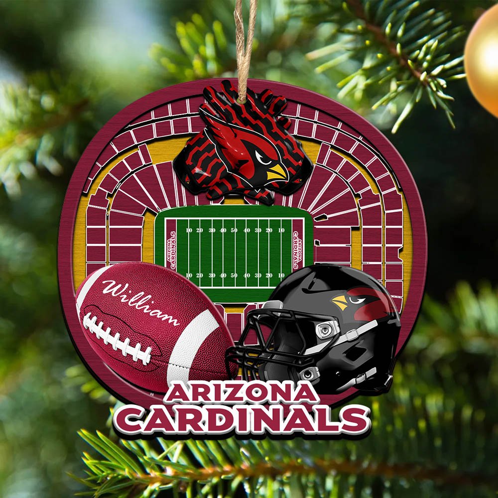 Arizona Cardinals 2 Layered Wooden Ornament 2024 Version Personalized Your Name, Sport Stadium Ornament, Sport Gifts ETHY-52116