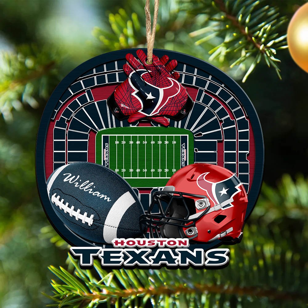 Houston Texans 2 Layered Wooden Ornament 2024 Version Personalized Your Name, Sport Stadium Ornament, Sport Gifts ETHY-52116