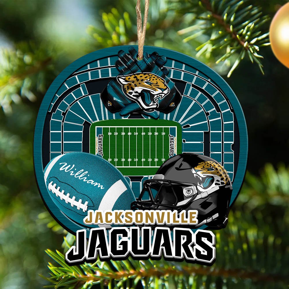 Jacksonville Jaguars 2 Layered Wooden Ornament 2024 Version Personalized Your Name, Sport Stadium Ornament, Sport Gifts ETHY-52116