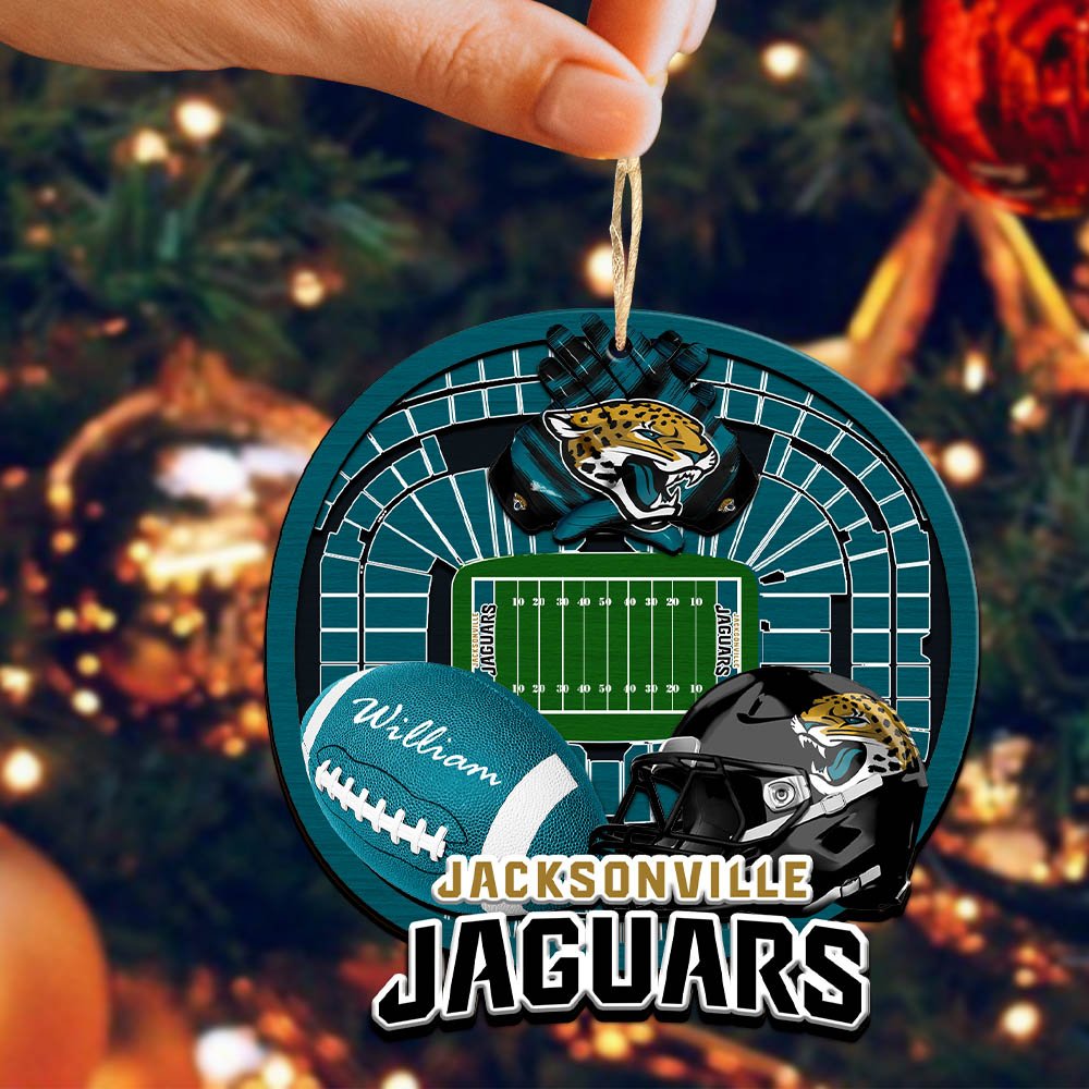 Alternative view of Jacksonville Jaguars 2 Layered Wooden Ornament 2024 Version Personalized Your Name, Sport Stadium Ornament, Sport Gifts ETHY-52116