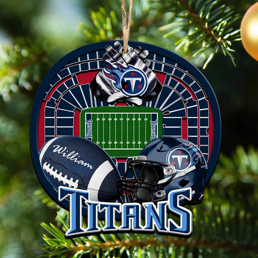 Tennessee Titans 2 Layered Wooden Ornament 2024 Version Personalized Your Name, Sport Stadium Ornament, Sport Gifts ETHY-52116