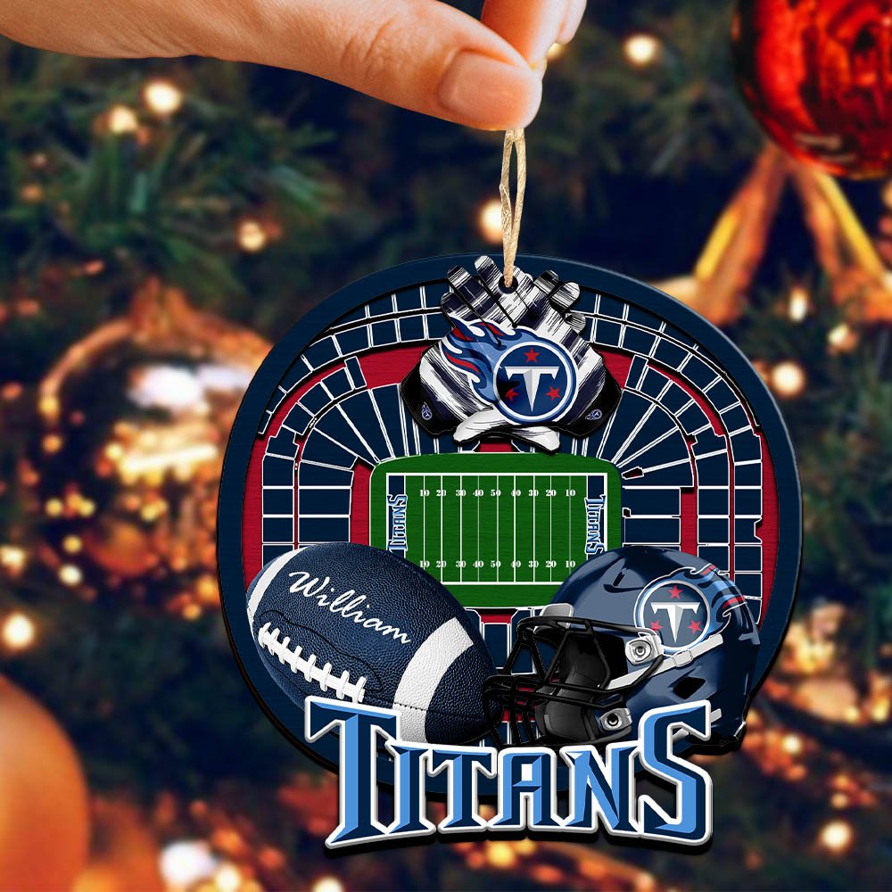 Alternative view of Tennessee Titans 2 Layered Wooden Ornament 2024 Version Personalized Your Name, Sport Stadium Ornament, Sport Gifts ETHY-52116