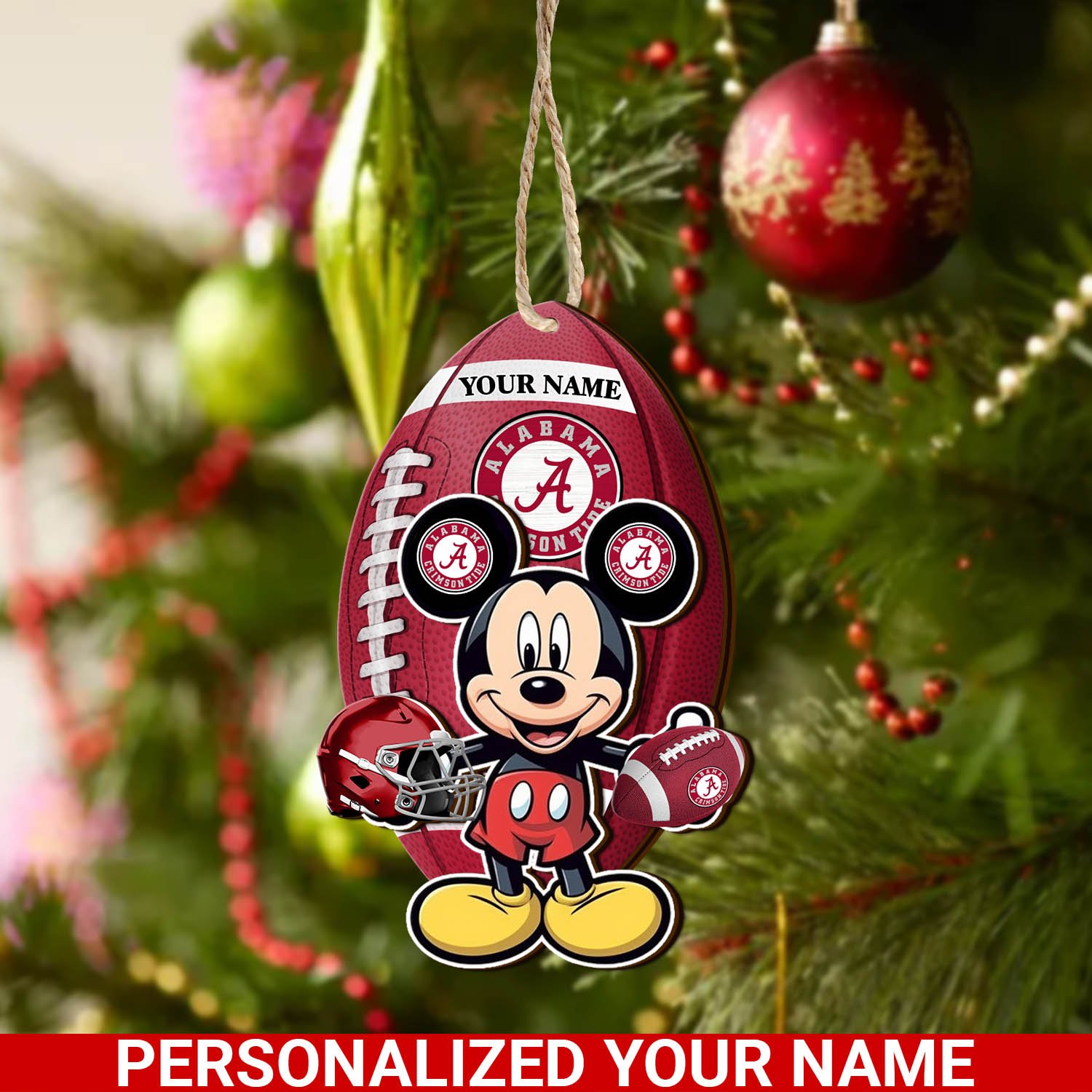 Alabama Crimson Tide 2 Layered Wooden Ornament 2024 Version Custom Your Name, Sport Ornament, Sport Gifts For Lovers, Christmas Decor ETHY-52118