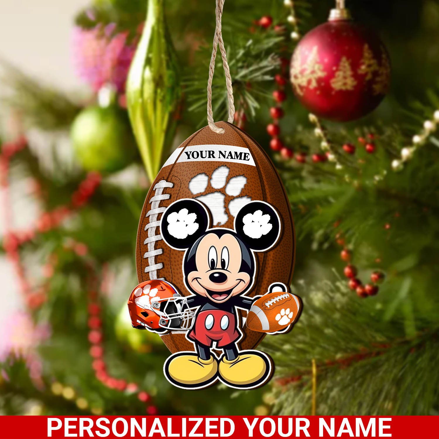 Clemson Tigers 2 Layered Wooden Ornament 2024 Version Custom Your Name, Sport Ornament, Sport Gifts For Lovers, Christmas Decor ETHY-52118