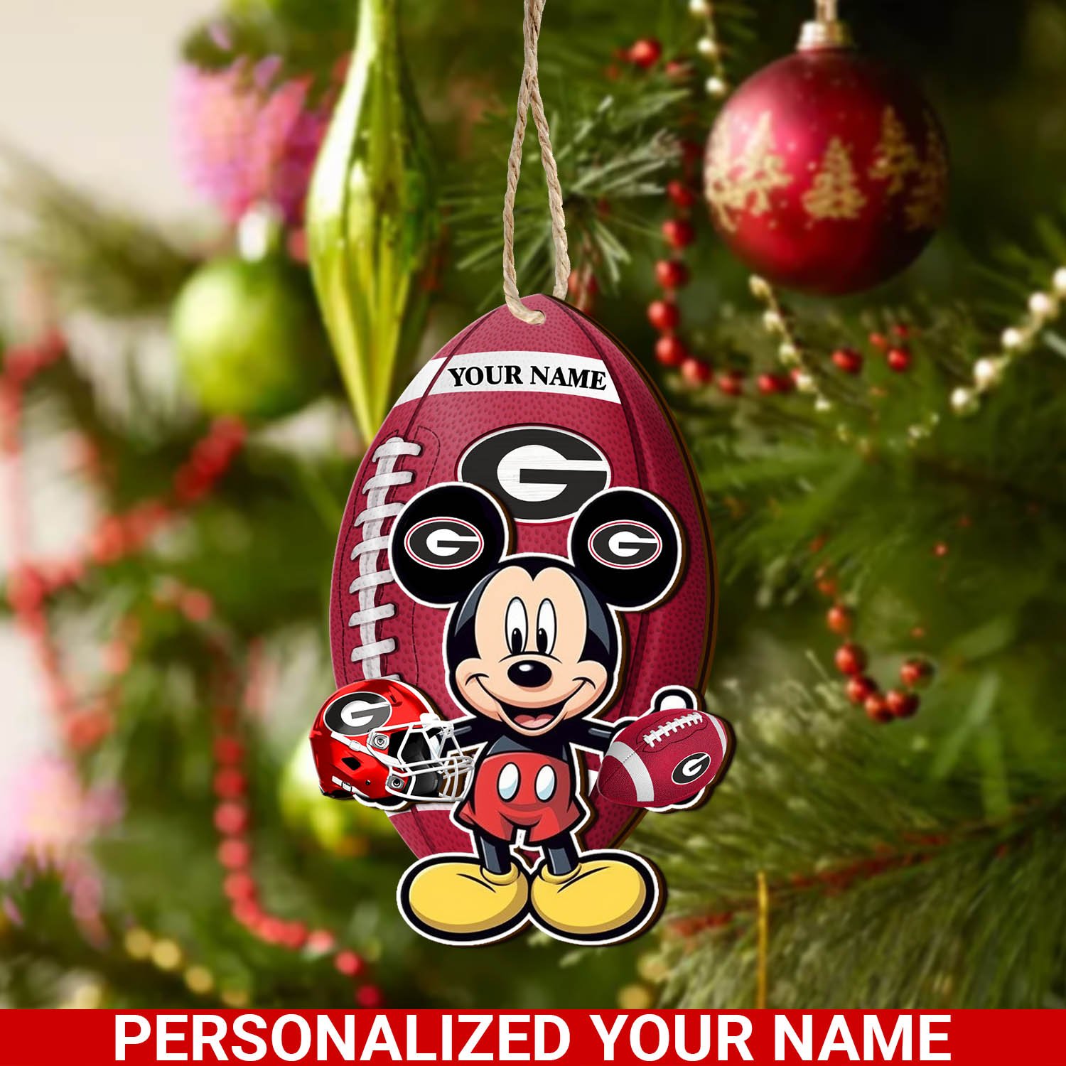 Georgia Bulldogs 2 Layered Wooden Ornament 2024 Version Custom Your Name, Sport Ornament, Sport Gifts For Lovers, Christmas Decor ETHY-52118