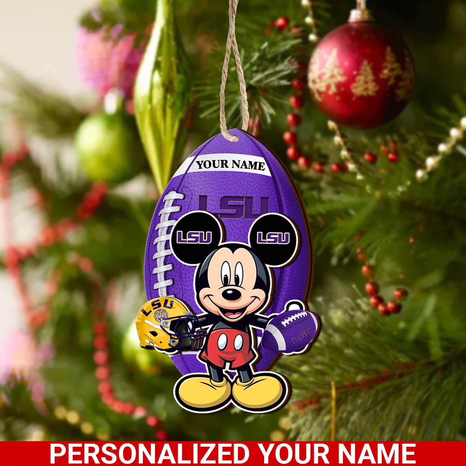 LSU TIGERS 2 Layered Wooden Ornament 2024 Version Custom Your Name, Sport Ornament, Sport Gifts For Lovers, Christmas Decor ETHY-52118