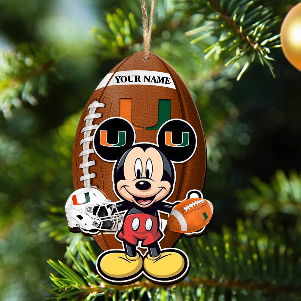 Alternative view of Miami Hurricanes 2 Layered Wooden Ornament 2024 Version Custom Your Name, Sport Ornament, Sport Gifts For Lovers, Christmas Decor ETHY-52118
