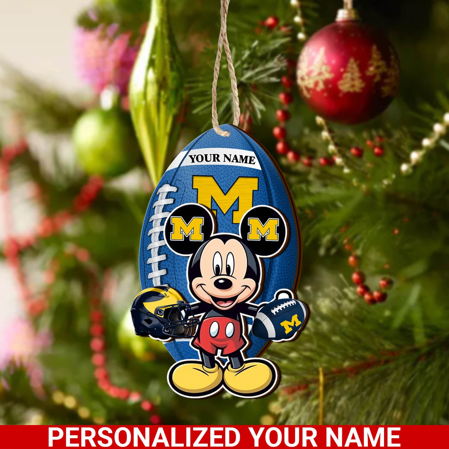 Michigan Wolverines 2 Layered Wooden Ornament 2024 Version Custom Your Name, Sport Ornament, Sport Gifts For Lovers, Christmas Decor ETHY-52118