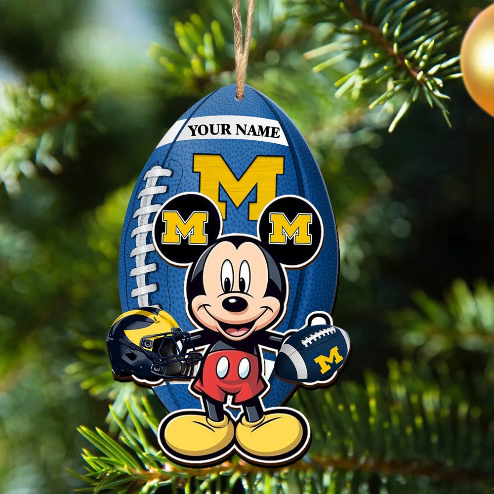 Alternative view of Michigan Wolverines 2 Layered Wooden Ornament 2024 Version Custom Your Name, Sport Ornament, Sport Gifts For Lovers, Christmas Decor ETHY-52118