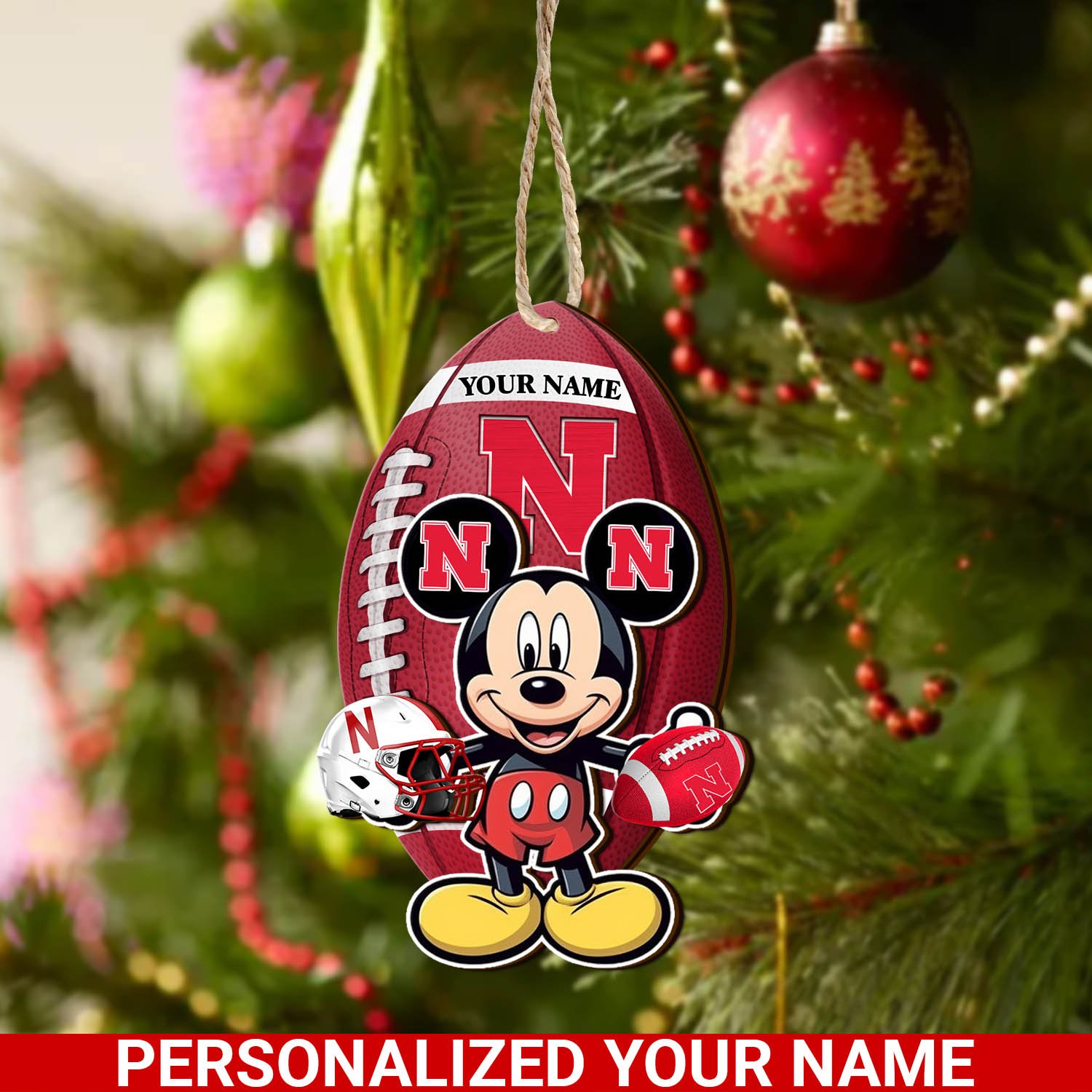Nebraska Cornhuskers 2 Layered Wooden Ornament 2024 Version Custom Your Name, Sport Ornament, Sport Gifts For Lovers, Christmas Decor ETHY-52118