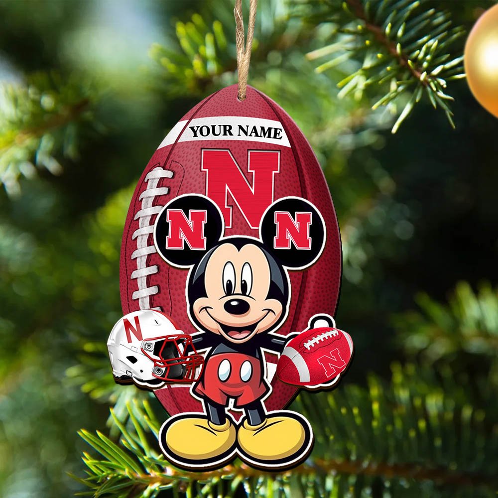 Alternative view of Nebraska Cornhuskers 2 Layered Wooden Ornament 2024 Version Custom Your Name, Sport Ornament, Sport Gifts For Lovers, Christmas Decor ETHY-52118