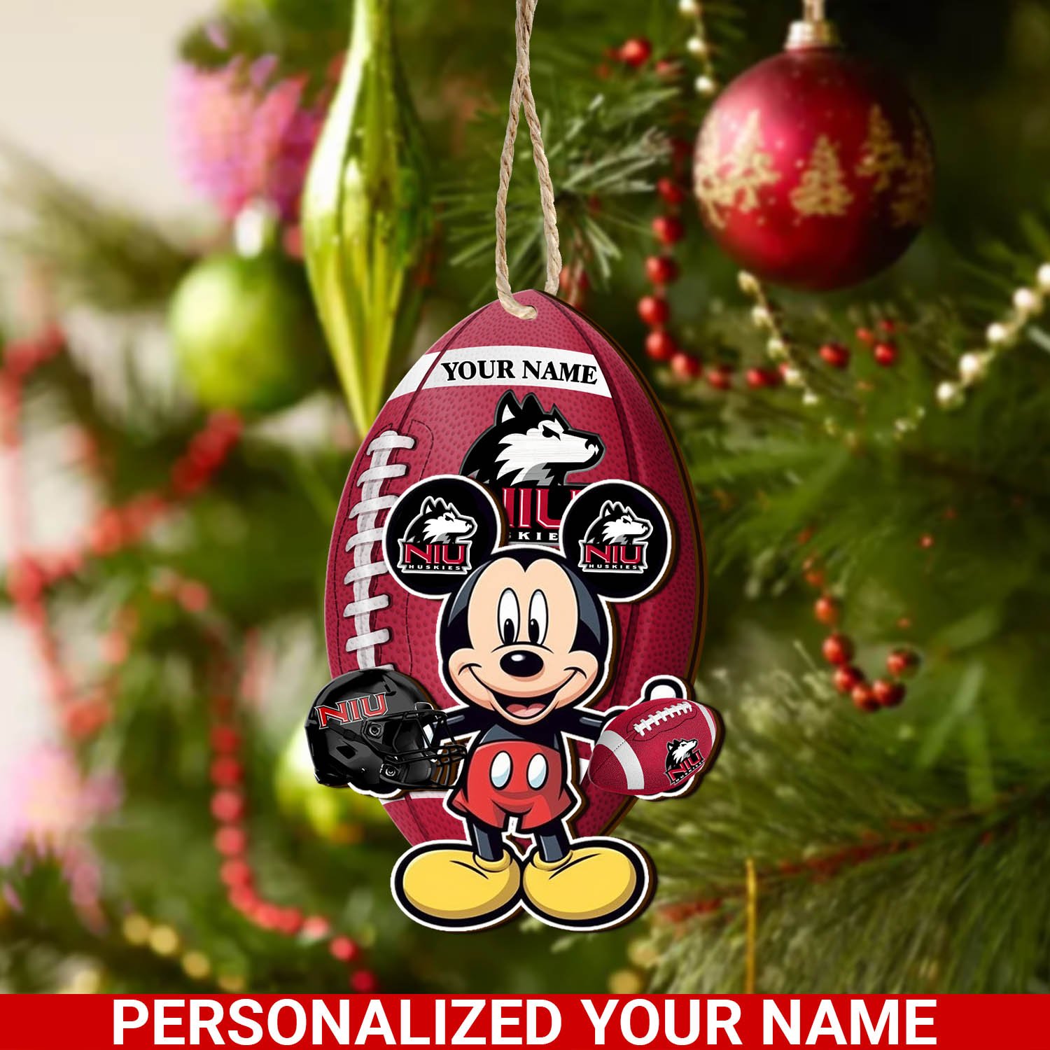 Northern Illinois Huskies 2 Layered Wooden Ornament 2024 Version Custom Your Name, Sport Ornament, Sport Gifts For Lovers, Christmas Decor ETHY-52118