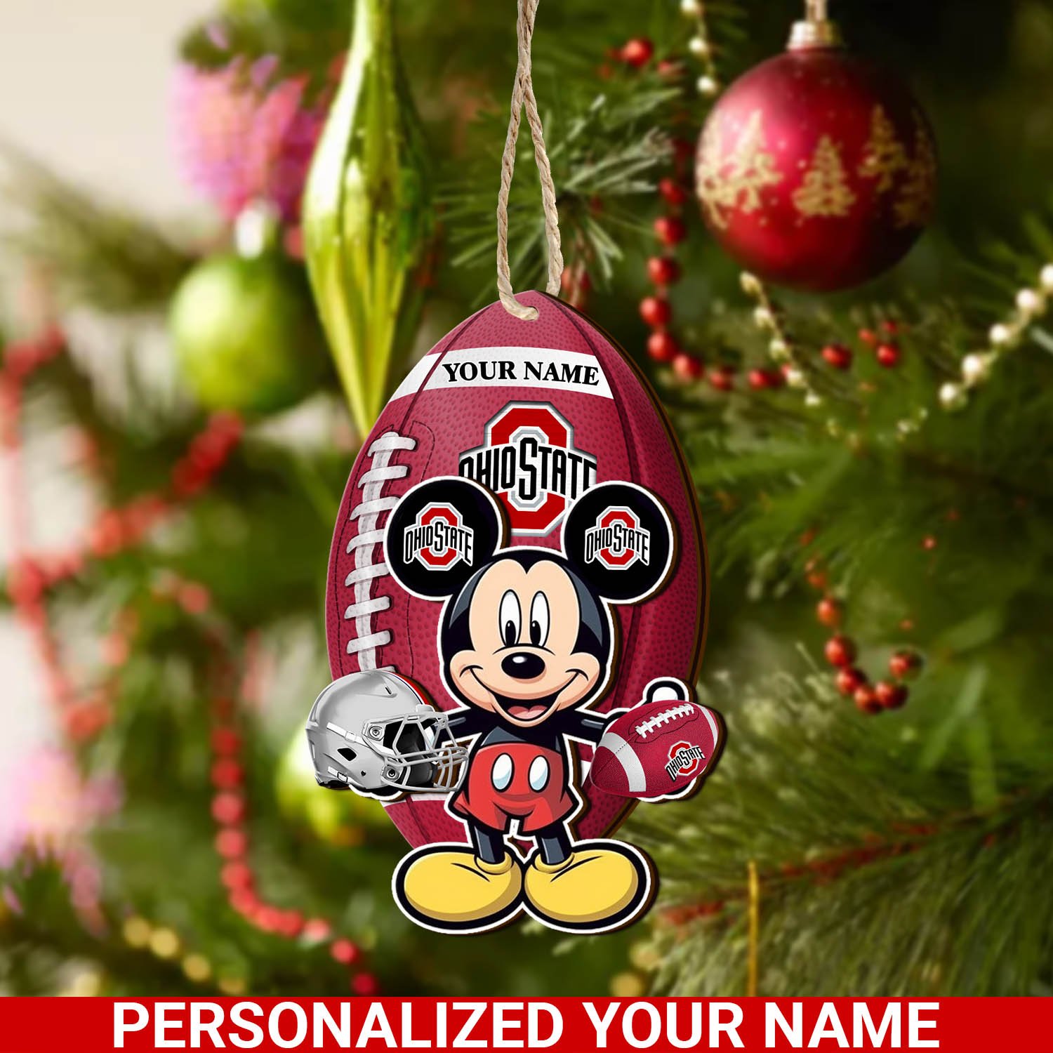 Ohio State Buckeyes 2 Layered Wooden Ornament 2024 Version Custom Your Name, Sport Ornament, Sport Gifts For Lovers, Christmas Decor ETHY-52118
