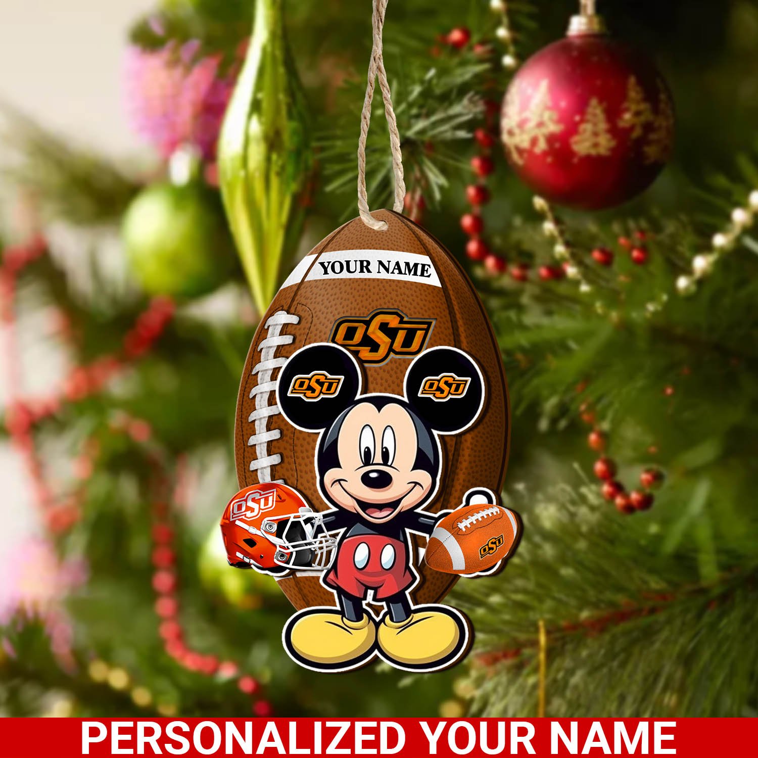 Oklahoma State Cowboys 2 Layered Wooden Ornament 2024 Version Custom Your Name, Sport Ornament, Sport Gifts For Lovers, Christmas Decor ETHY-52118
