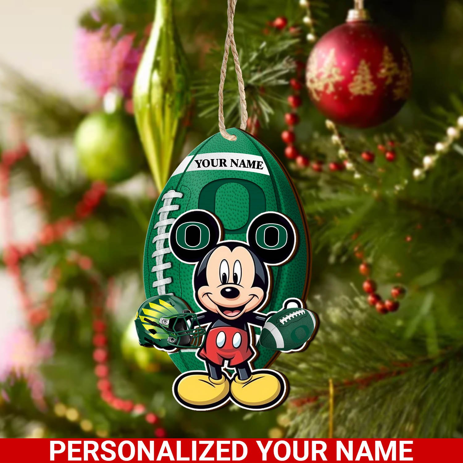 Oregon Ducks 2 Layered Wooden Ornament 2024 Version Custom Your Name, Sport Ornament, Sport Gifts For Lovers, Christmas Decor ETHY-52118