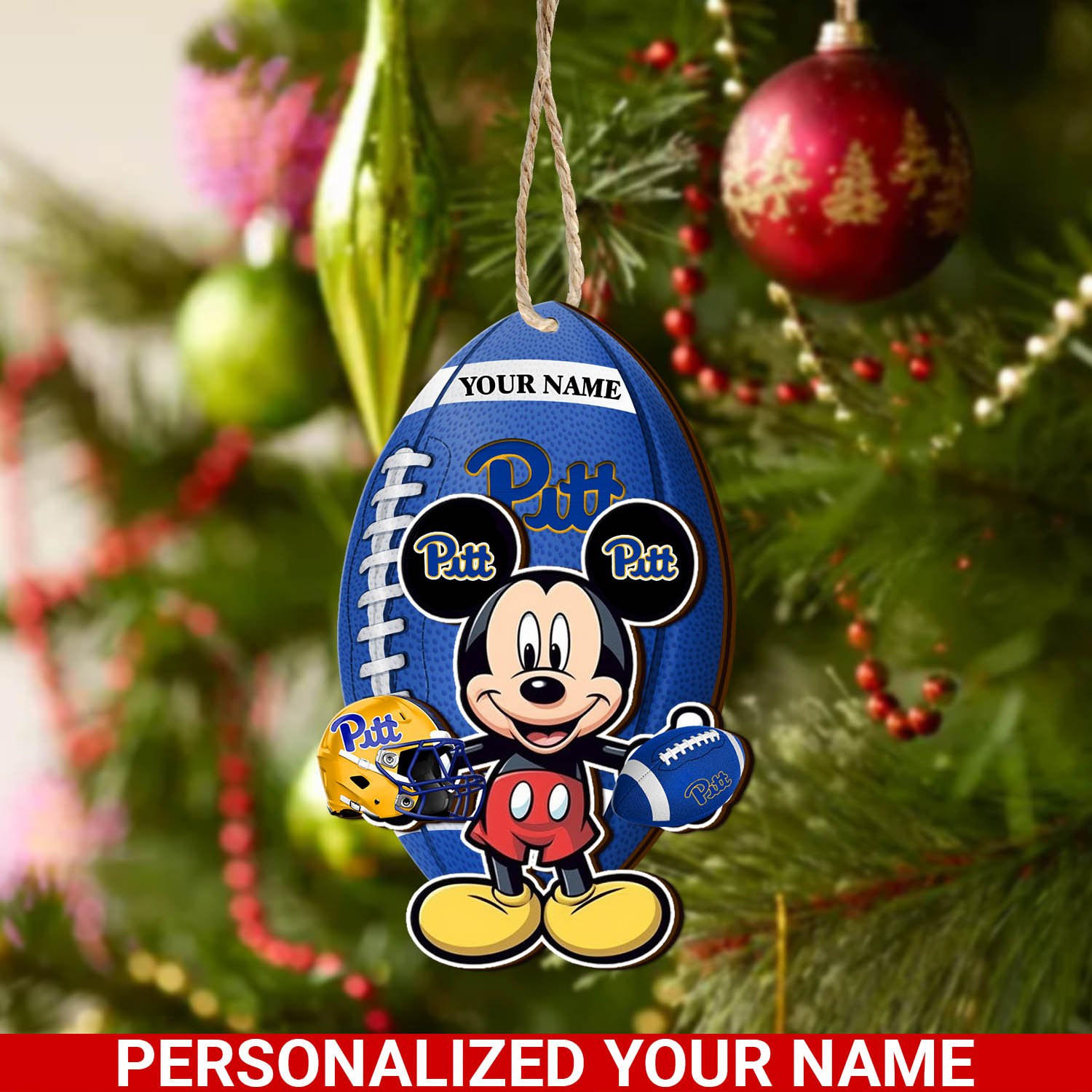 Pittsburgh Panthers 2 Layered Wooden Ornament 2024 Version Custom Your Name, Sport Ornament, Sport Gifts For Lovers, Christmas Decor ETHY-52118