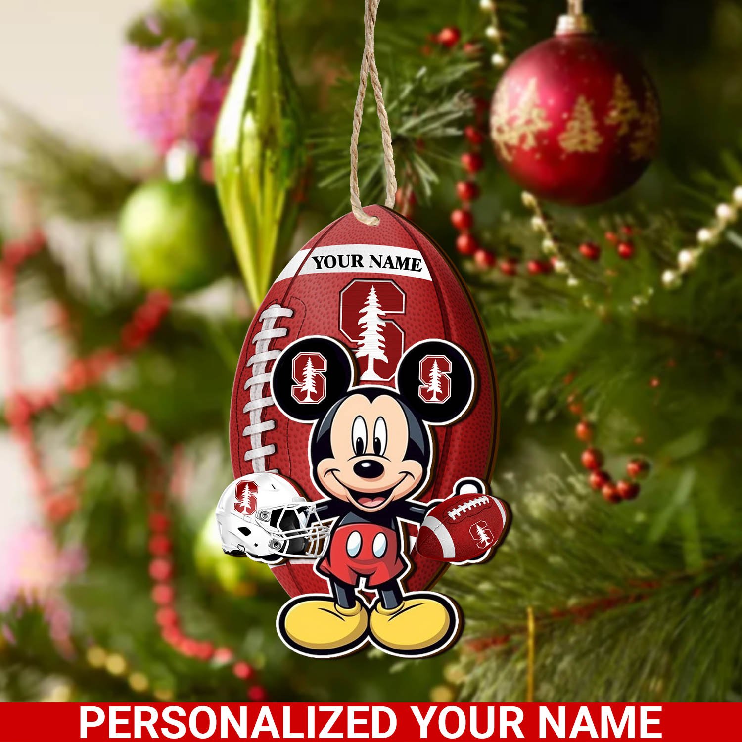 Stanford Cardinal 2 Layered Wooden Ornament 2024 Version Custom Your Name, Sport Ornament, Sport Gifts For Lovers, Christmas Decor ETHY-52118