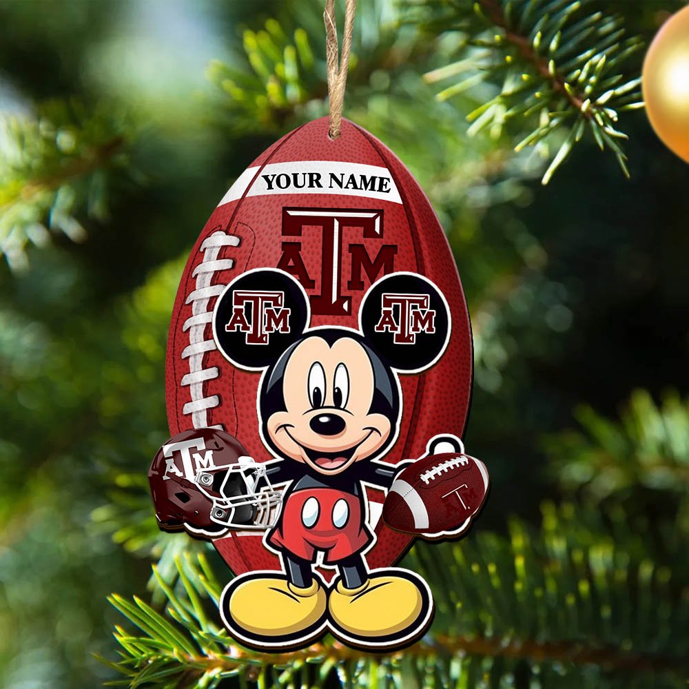 Alternative view of Texas A&M Aggies 2 Layered Wooden Ornament 2024 Version Custom Your Name, Sport Ornament, Sport Gifts For Lovers, Christmas Decor ETHY-52118