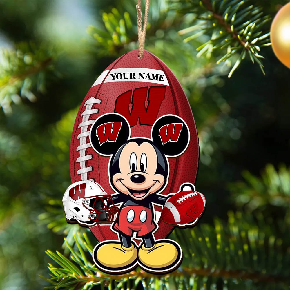 Alternative view of Wisconsin Badgers 2 Layered Wooden Ornament 2024 Version Custom Your Name, Sport Ornament, Sport Gifts For Lovers, Christmas Decor ETHY-52118