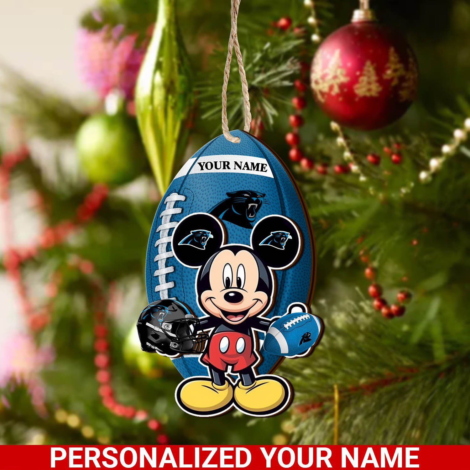 Carolina Panthers 2 Layered Wooden Ornament 2024 Version Custom Your Name, Sport Ornament, Sport Gifts For Lovers, Christmas Decor ETHY-52118