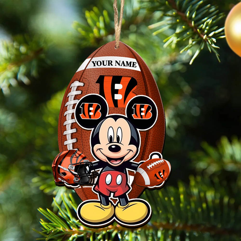 Alternative view of Cincinnati Bengals 2 Layered Wooden Ornament 2024 Version Custom Your Name, Sport Ornament, Sport Gifts For Lovers, Christmas Decor ETHY-52118