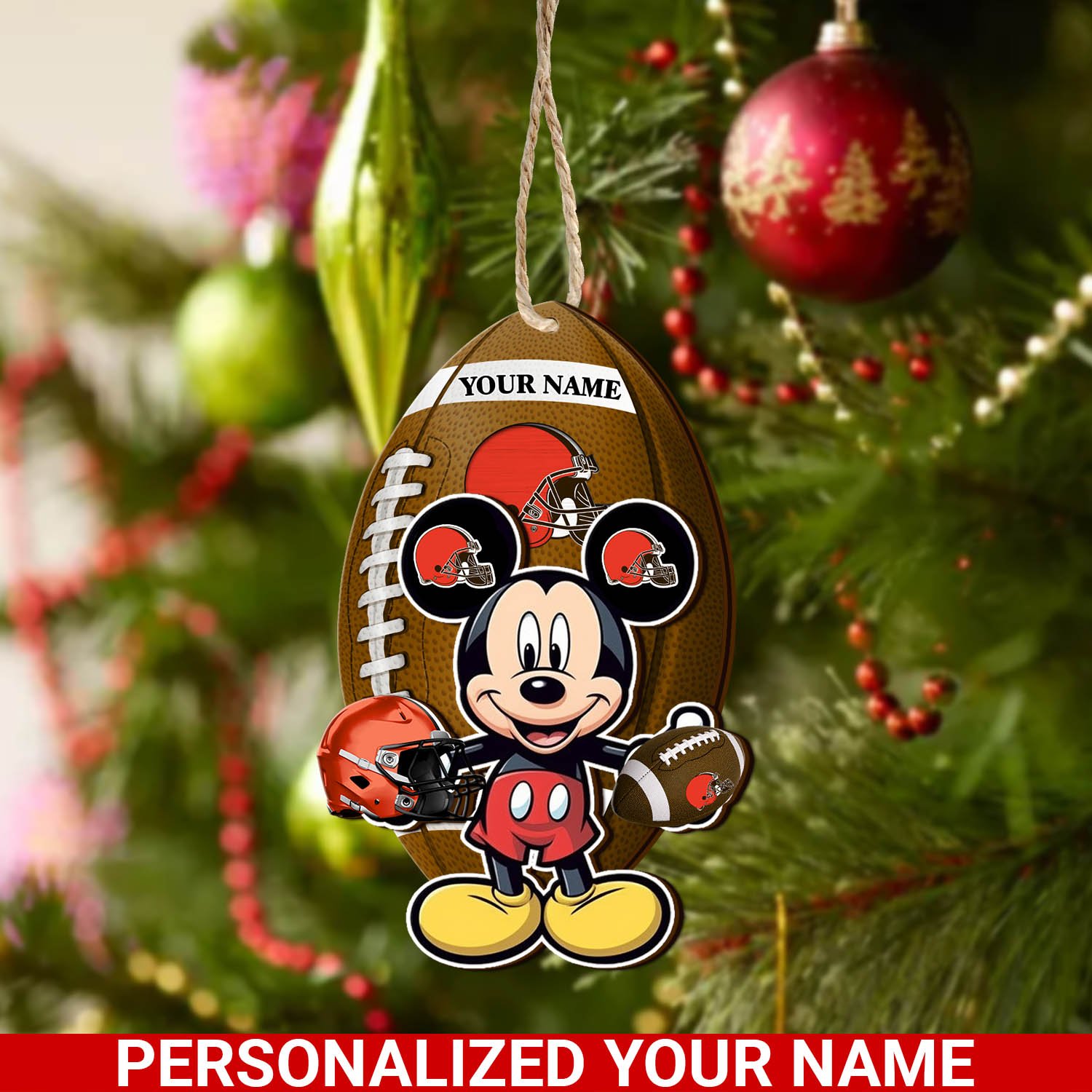Cleveland Browns 2 Layered Wooden Ornament 2024 Version Custom Your Name, Sport Ornament, Sport Gifts For Lovers, Christmas Decor ETHY-52118