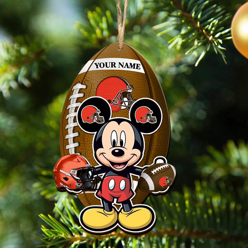 Alternative view of Cleveland Browns 2 Layered Wooden Ornament 2024 Version Custom Your Name, Sport Ornament, Sport Gifts For Lovers, Christmas Decor ETHY-52118