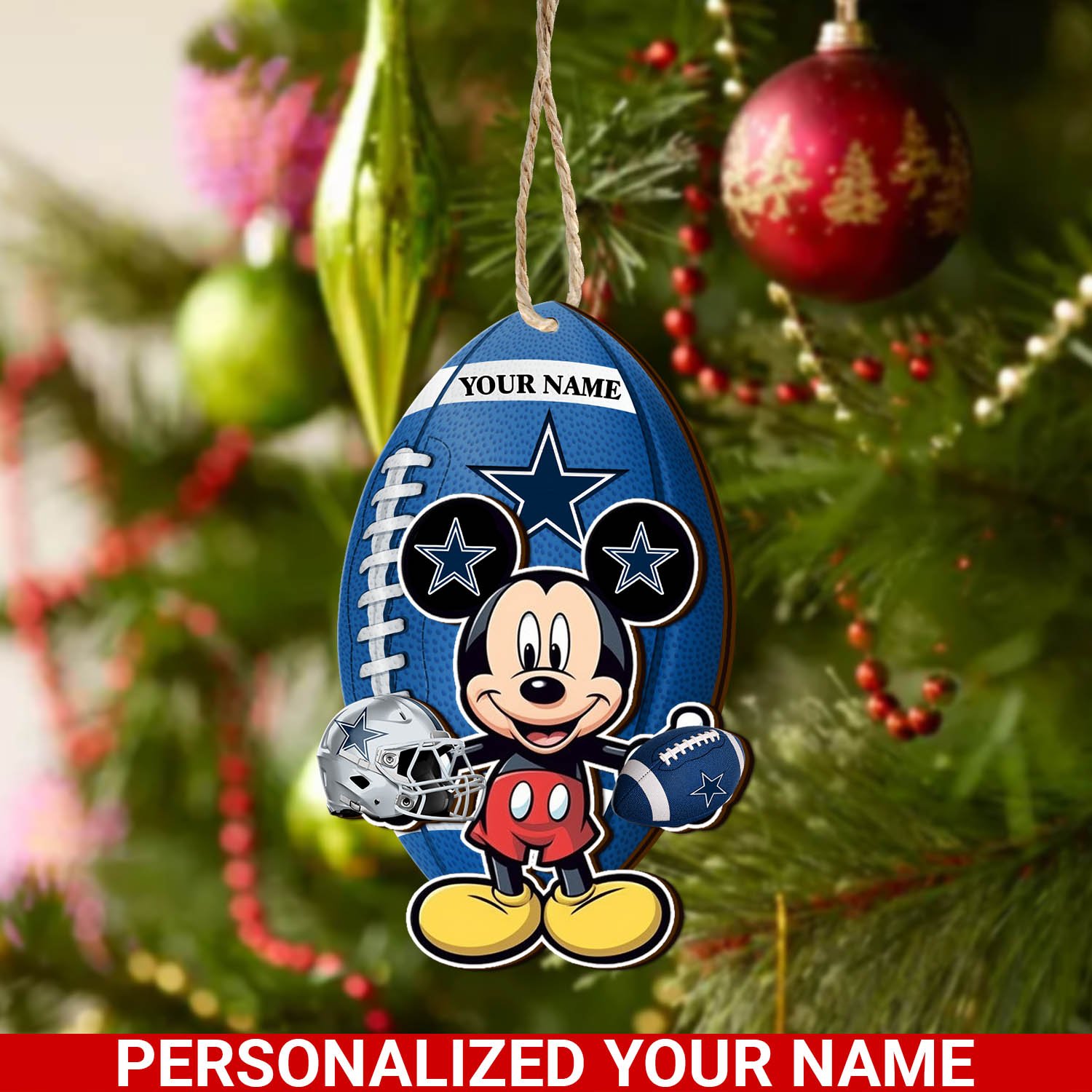 Dallas Cowboys 2 Layered Wooden Ornament 2024 Version Custom Your Name, Sport Ornament, Sport Gifts For Lovers, Christmas Decor ETHY-52118