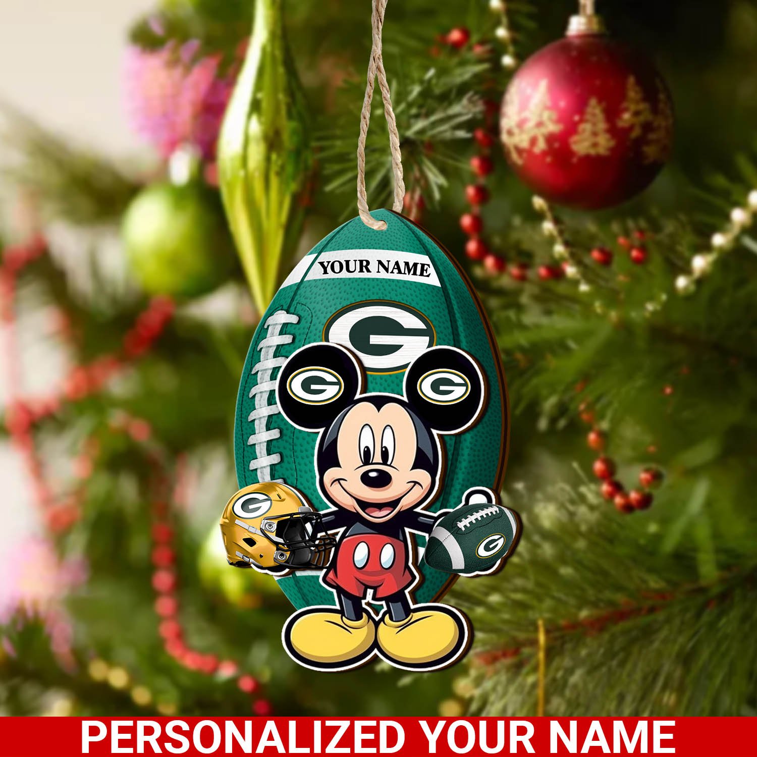 Green Bay Packers 2 Layered Wooden Ornament 2024 Version Custom Your Name, Sport Ornament, Sport Gifts For Lovers, Christmas Decor ETHY-52118