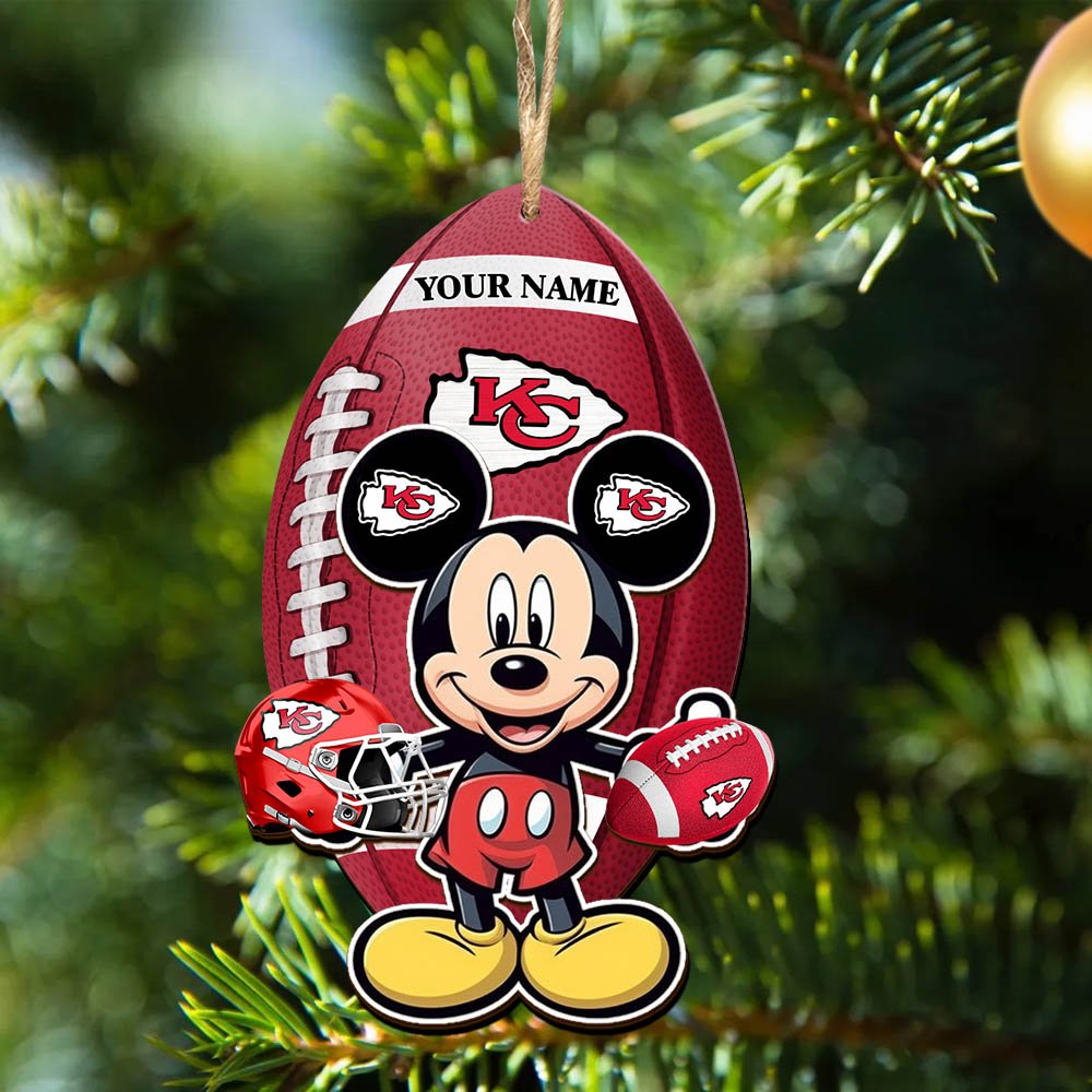 Alternative view of Kansas City Chiefs 2 Layered Wooden Ornament 2024 Version Custom Your Name, Sport Ornament, Sport Gifts For Lovers, Christmas Decor ETHY-52118