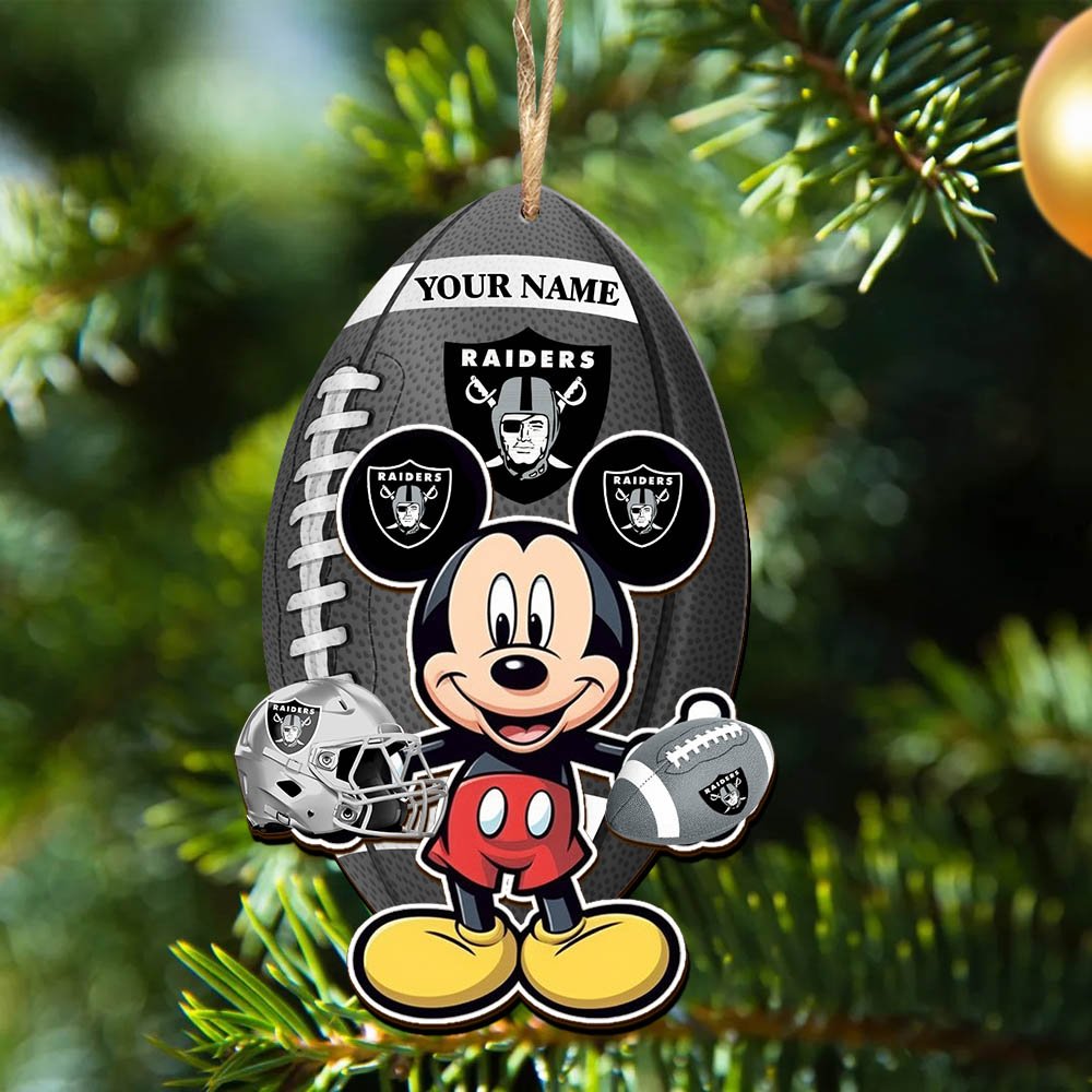 Alternative view of Las Vegas Raiders 2 Layered Wooden Ornament 2024 Version Custom Your Name, Sport Ornament, Sport Gifts For Lovers, Christmas Decor ETHY-52118