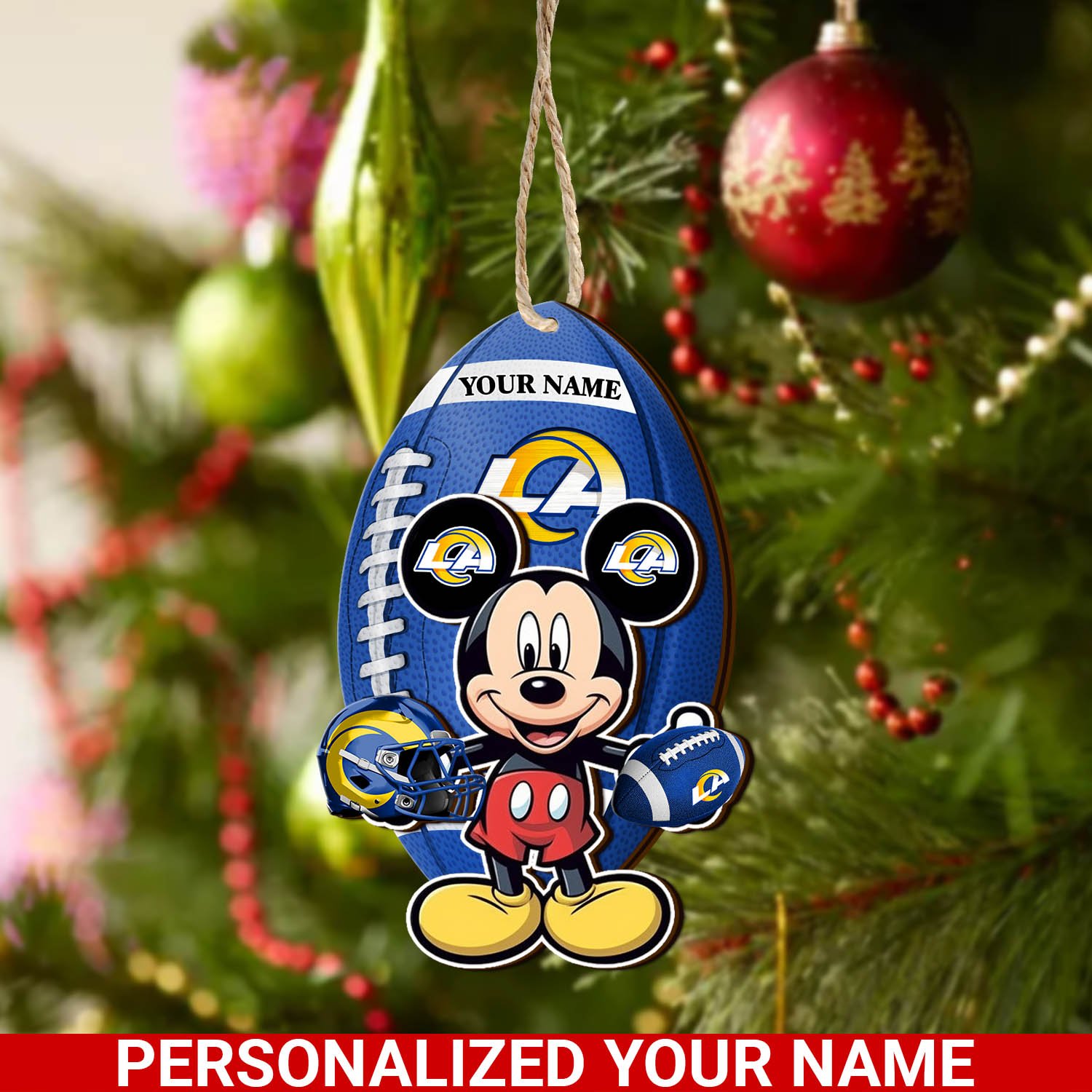 Los Angeles Rams 2 Layered Wooden Ornament 2024 Version Custom Your Name, Sport Ornament, Sport Gifts For Lovers, Christmas Decor ETHY-52118