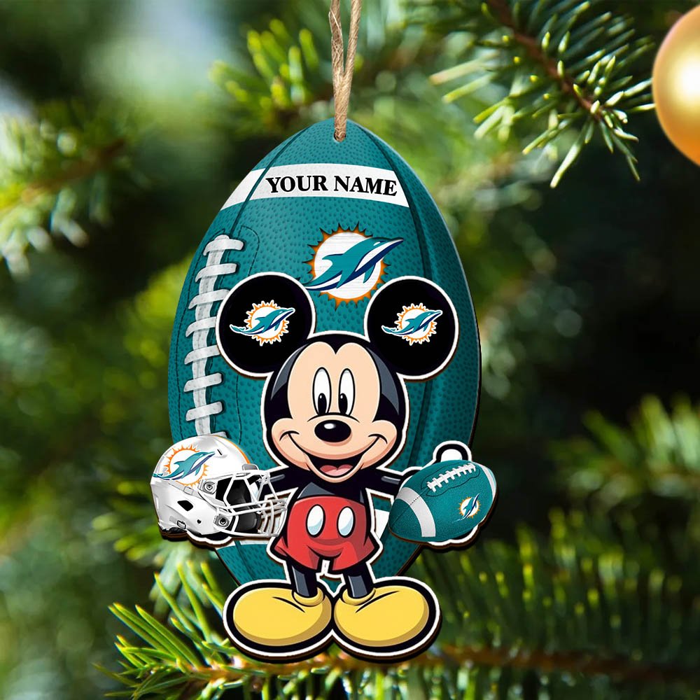 Alternative view of Miami Dolphins 2 Layered Wooden Ornament 2024 Version Custom Your Name, Sport Ornament, Sport Gifts For Lovers, Christmas Decor ETHY-52118