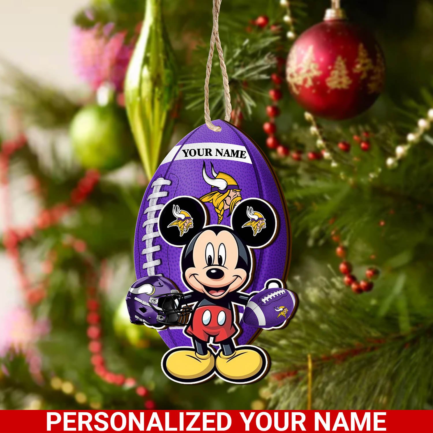 Minnesota Vikings 2 Layered Wooden Ornament 2024 Version Custom Your Name, Sport Ornament, Sport Gifts For Lovers, Christmas Decor ETHY-52118