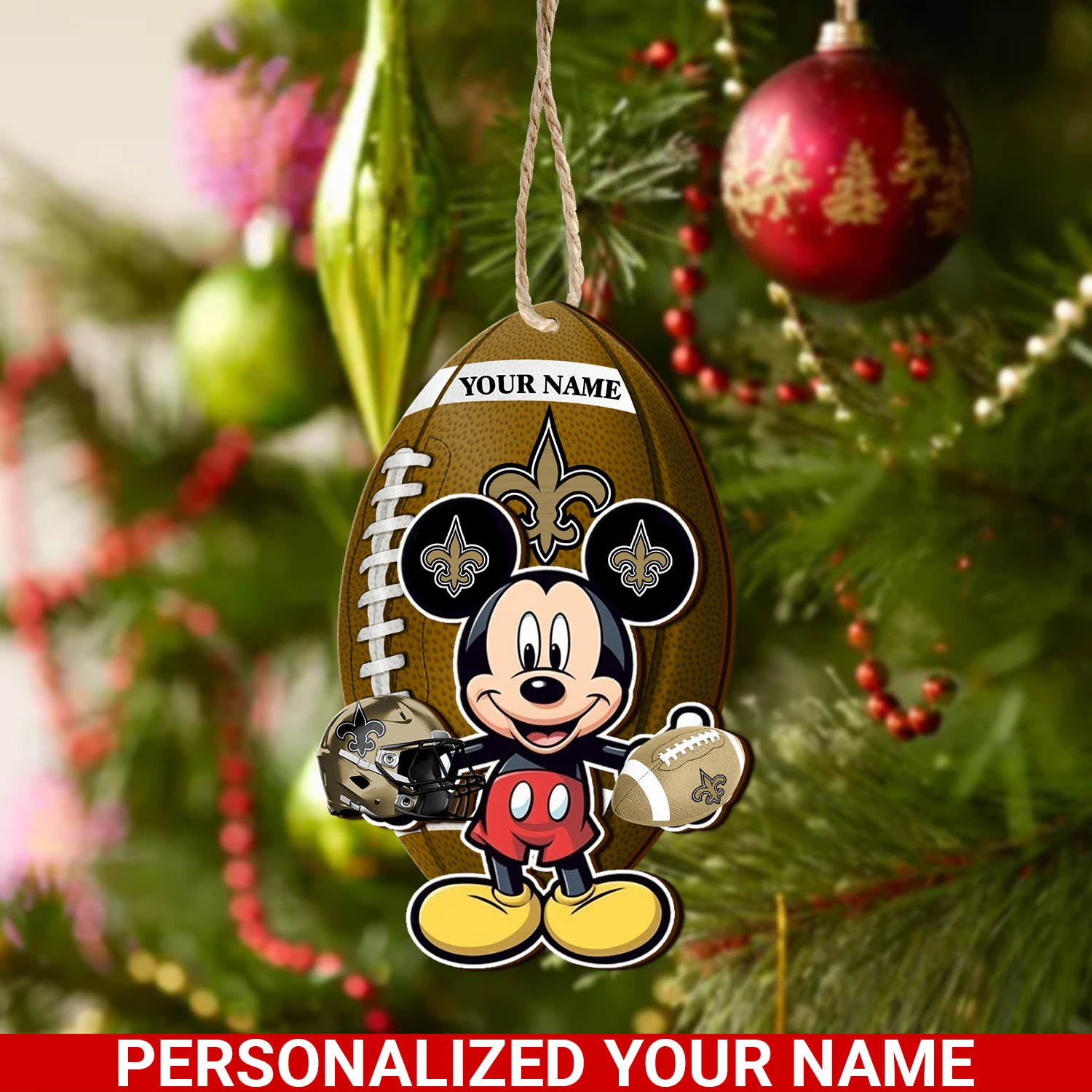 New Orleans Saints 2 Layered Wooden Ornament 2024 Version Custom Your Name, Sport Ornament, Sport Gifts For Lovers, Christmas Decor ETHY-52118