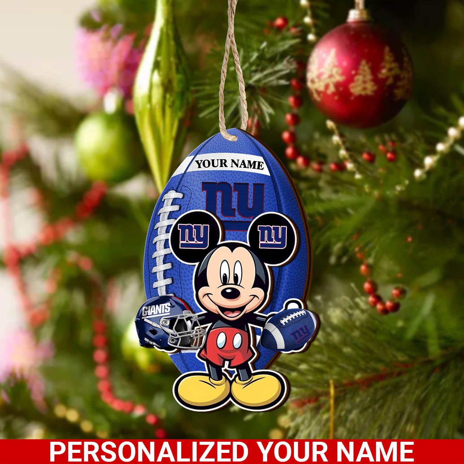New York Giants 2 Layered Wooden Ornament 2024 Version Custom Your Name, Sport Ornament, Sport Gifts For Lovers, Christmas Decor ETHY-52118