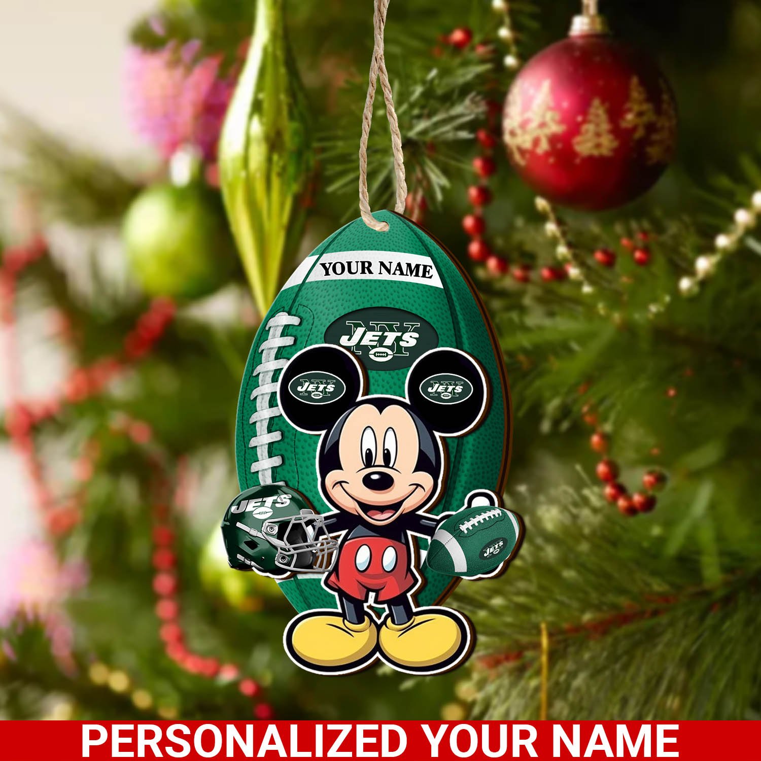 New York Jets 2 Layered Wooden Ornament 2024 Version Custom Your Name, Sport Ornament, Sport Gifts For Lovers, Christmas Decor ETHY-52118