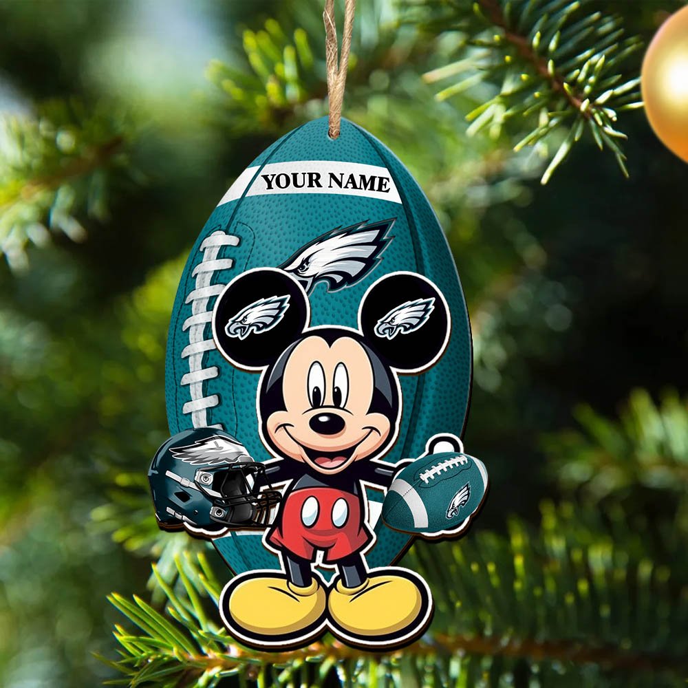 Alternative view of Philadelphia Eagles 2 Layered Wooden Ornament 2024 Version Custom Your Name, Sport Ornament, Sport Gifts For Lovers, Christmas Decor ETHY-52118
