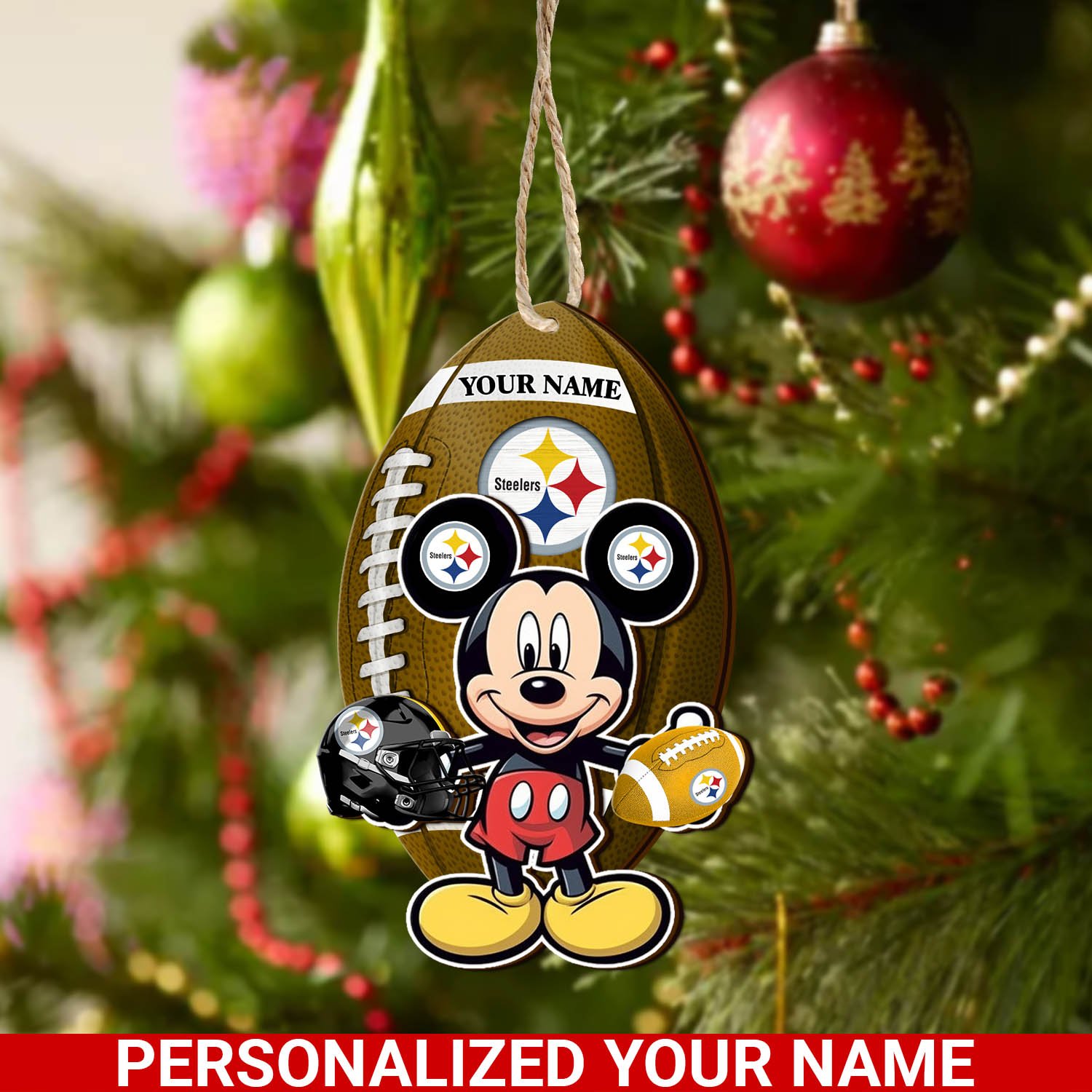 Pittsburgh Steelers 2 Layered Wooden Ornament 2024 Version Custom Your Name, Sport Ornament, Sport Gifts For Lovers, Christmas Decor ETHY-52118