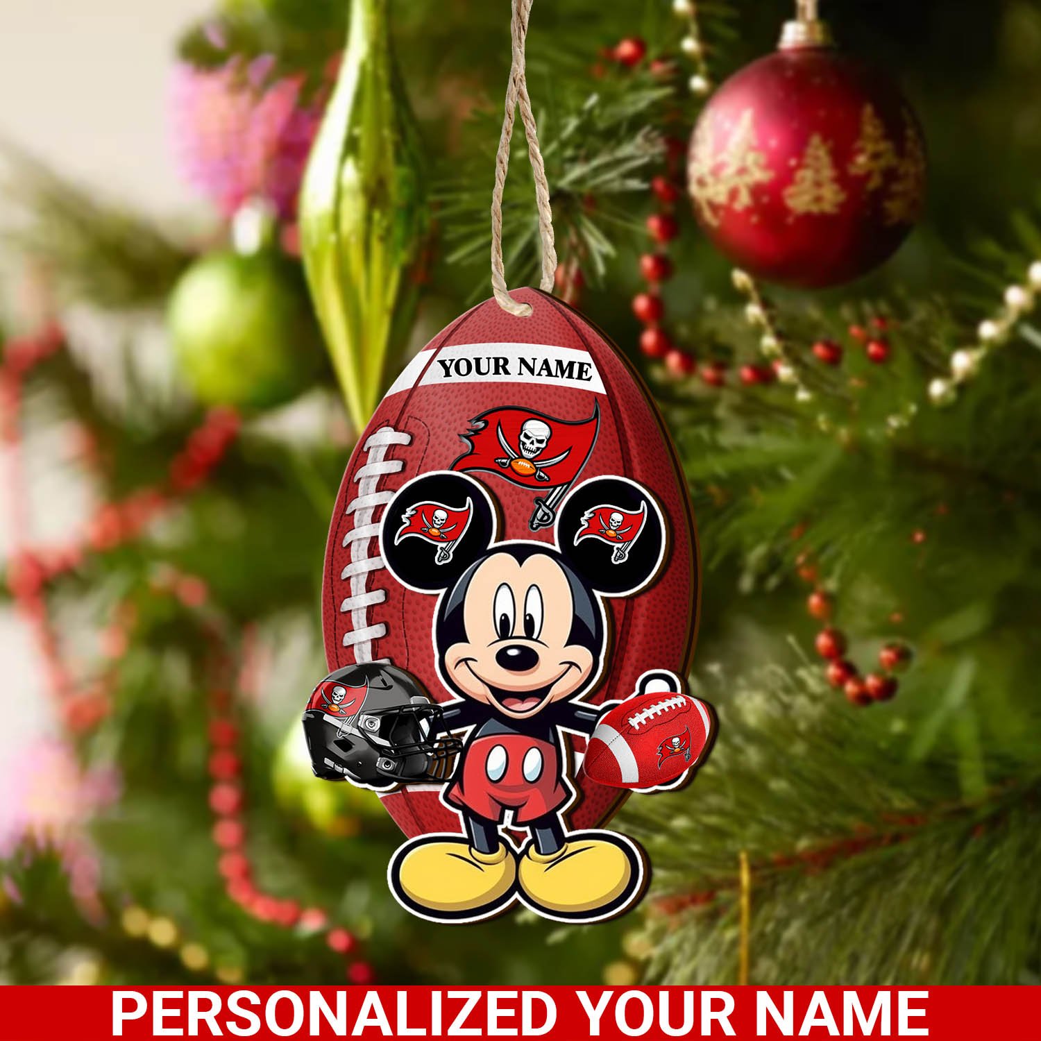 Tampa Bay Buccaneers 2 Layered Wooden Ornament 2024 Version Custom Your Name, Sport Ornament, Sport Gifts For Lovers, Christmas Decor ETHY-52118