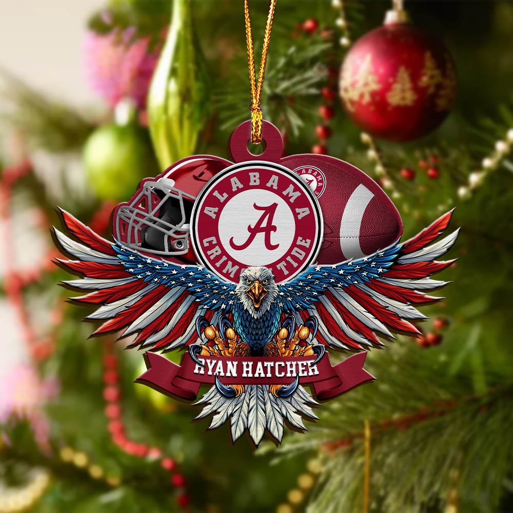 Alternative view of Alabama Crimson Tide Wooden Ornament 2024 Version Custom Your Name, Eagle And Sport Team Ornament, Christmas Gifts For Fans ETHY-52161